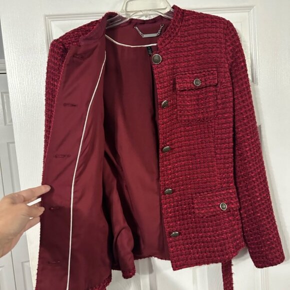 White House Black Market Belted Tweed Jacket - Picture 14 of 16